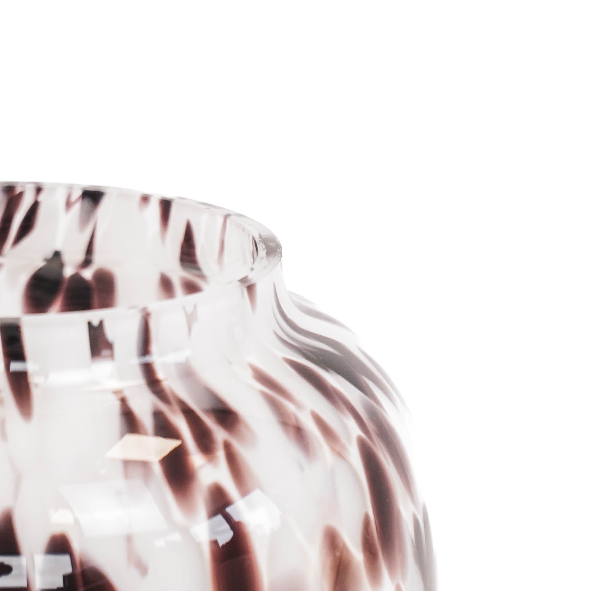 Vaas - Gevlekt - Glas - Wit/Zwart - 18x25cm