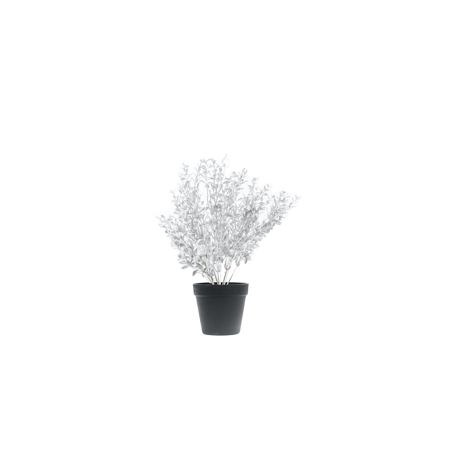 HV Plant in Pot - Zilver/Zwart - Kunststof