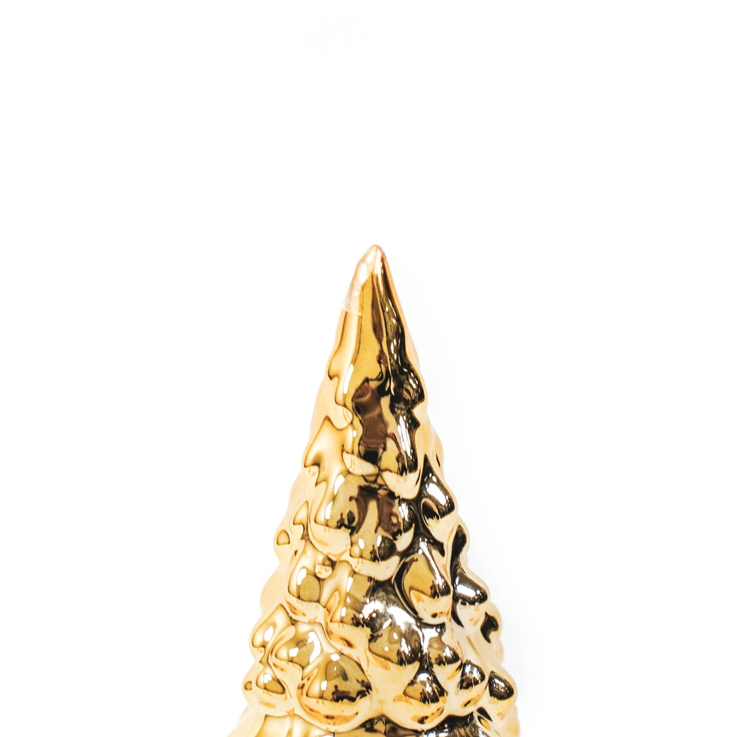 Ornament - Kerstboom - Keramiek - Goud - 10x10x24cm