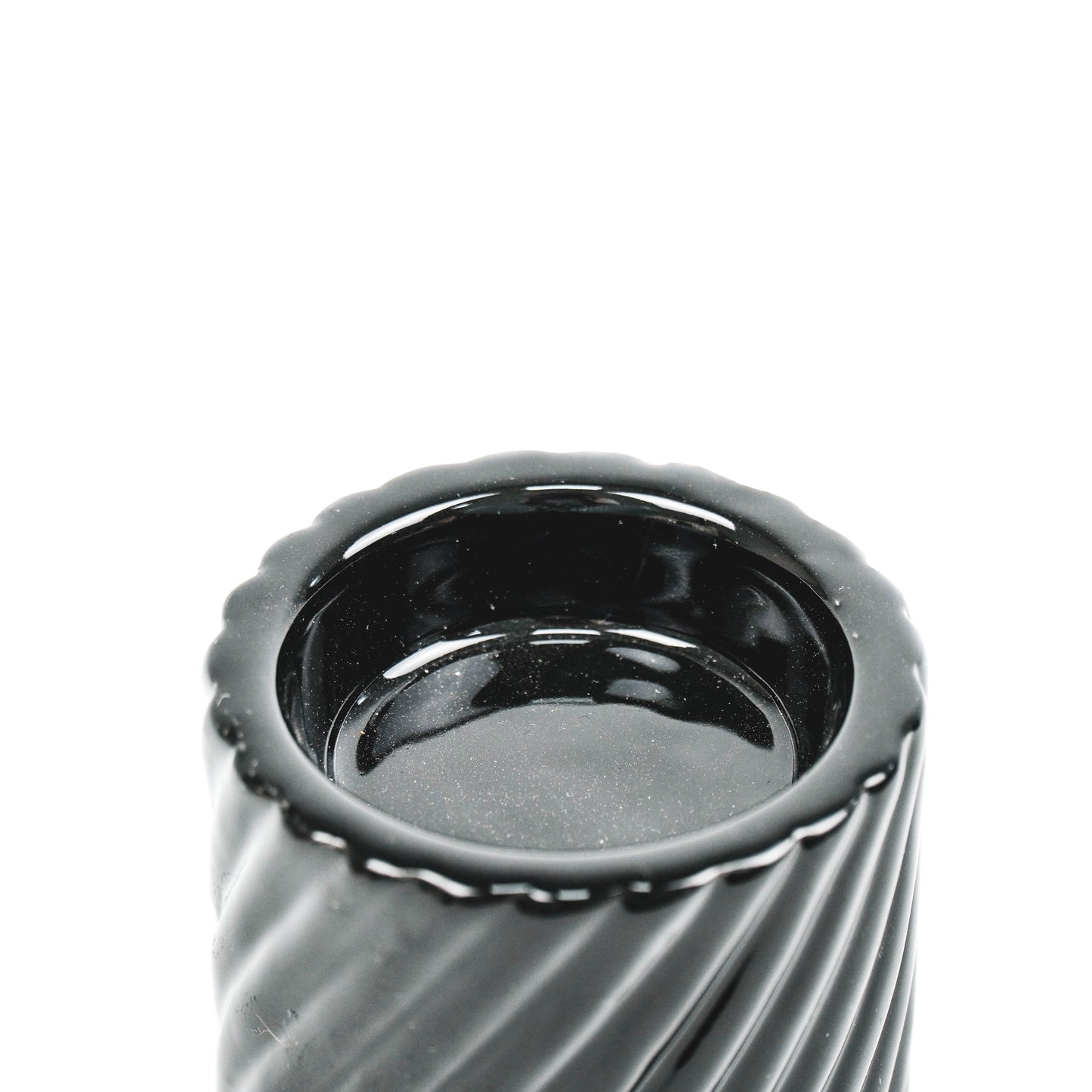 HV Ribbel Waxinelichthouder Cilinder - 6,5x6,5x7cm - Zwart