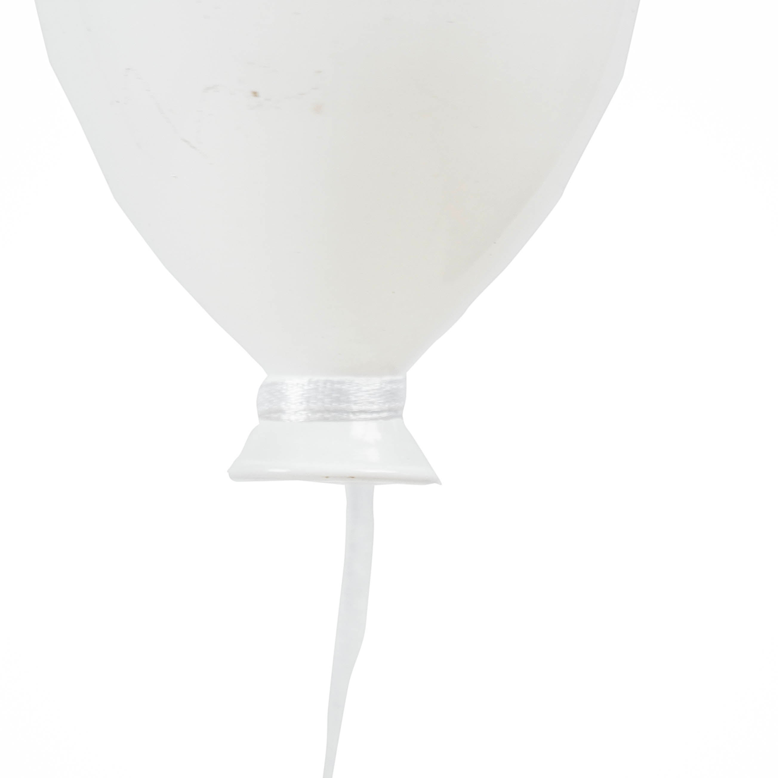 Ornament - Ballonhanger - Glas - Wit - 6.5x10.5cm
