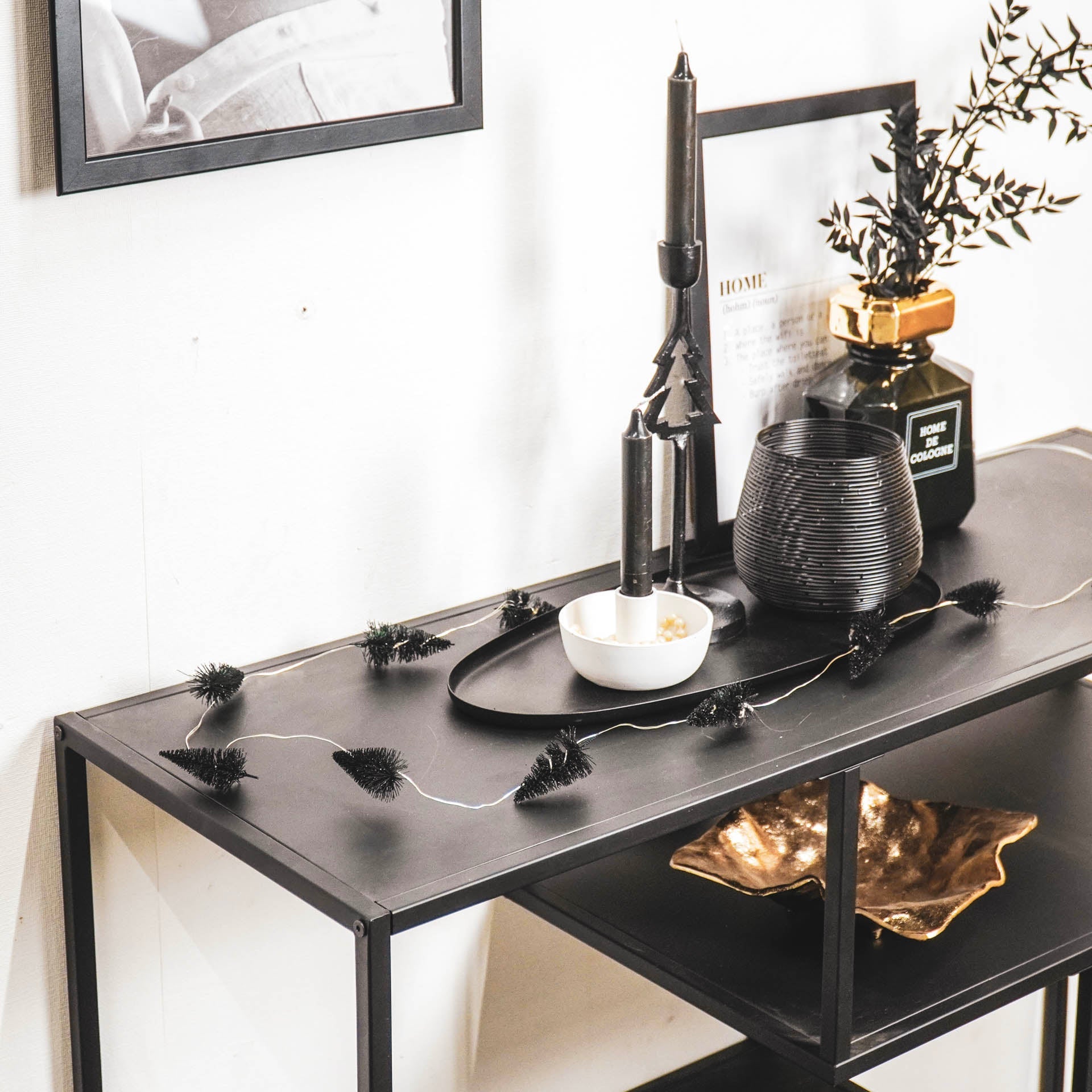 Slinger - Kerstbomen - Ledlicht - Zwart - 6x3x130cm