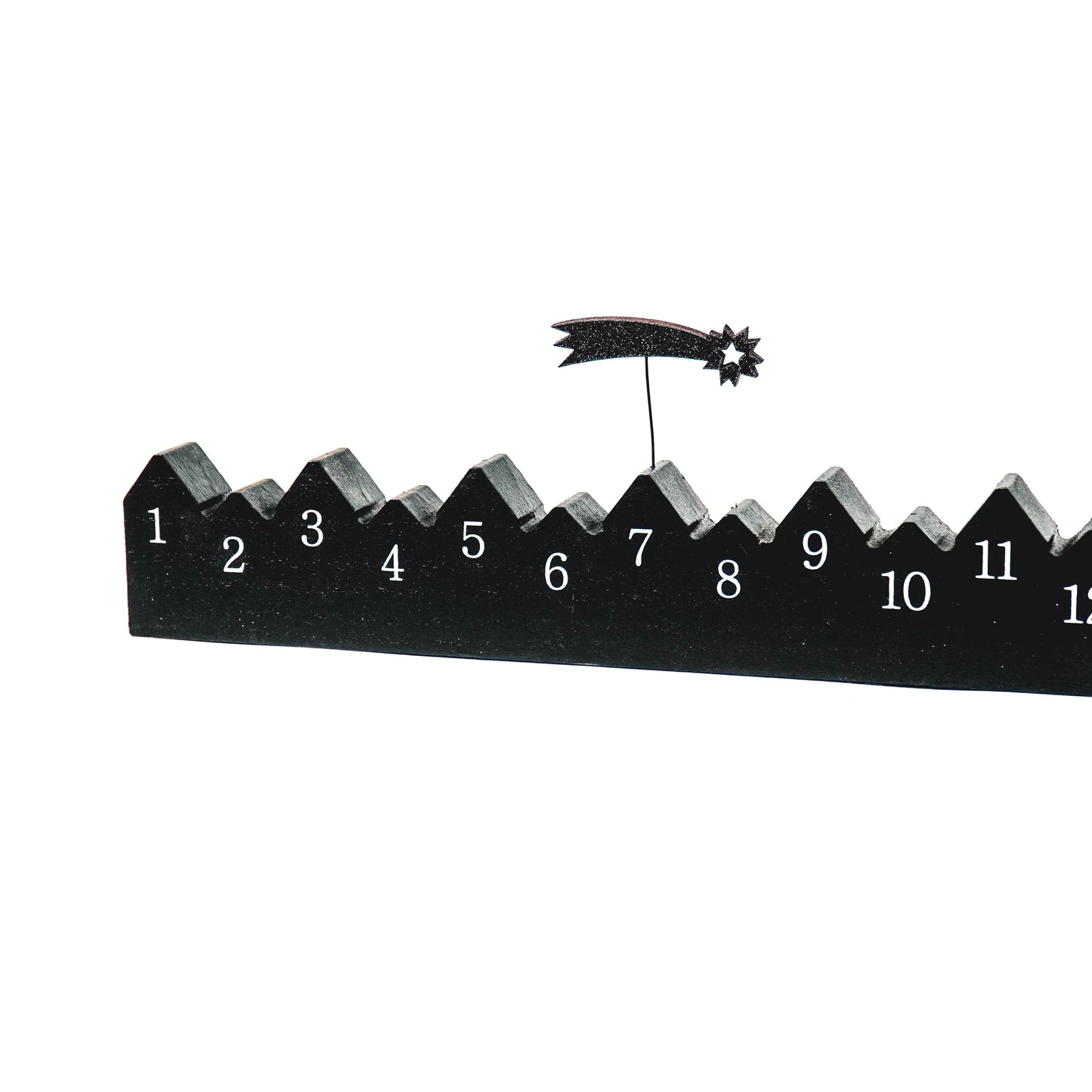 Housevitamin  Advent huisjes AftelKalender - Zwart - 60x2.5x8.5 cm