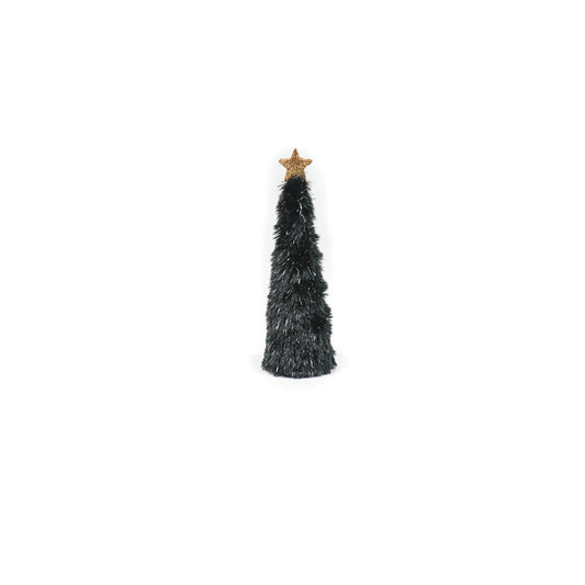HV Fuzzy Kerstboom Zwart -4.5x4.5x17.5cm