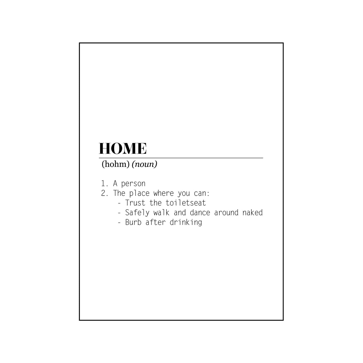 HV Home Woordenboek Poster - A3