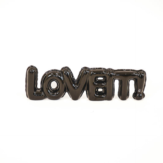 HV Ballon ornament 'Love it!' - 33,5x3,5x10 cm - Zwart