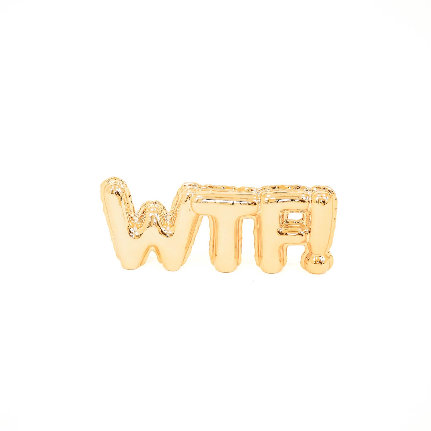 Housevitamin Ornament 'WTF!' - 25x3,5x10cm - Goud