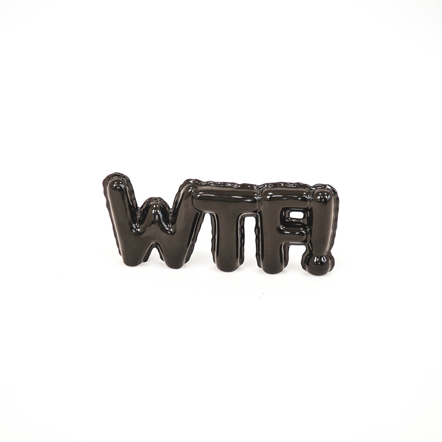 HV  ornament 'WTF!' - 25x3,5x10cm -  Zwart